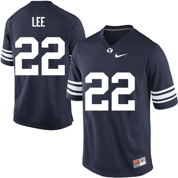 Men #22 Hiva Lee BYU Cougars College Football Jerseys Sale-Navy - Click Image to Close